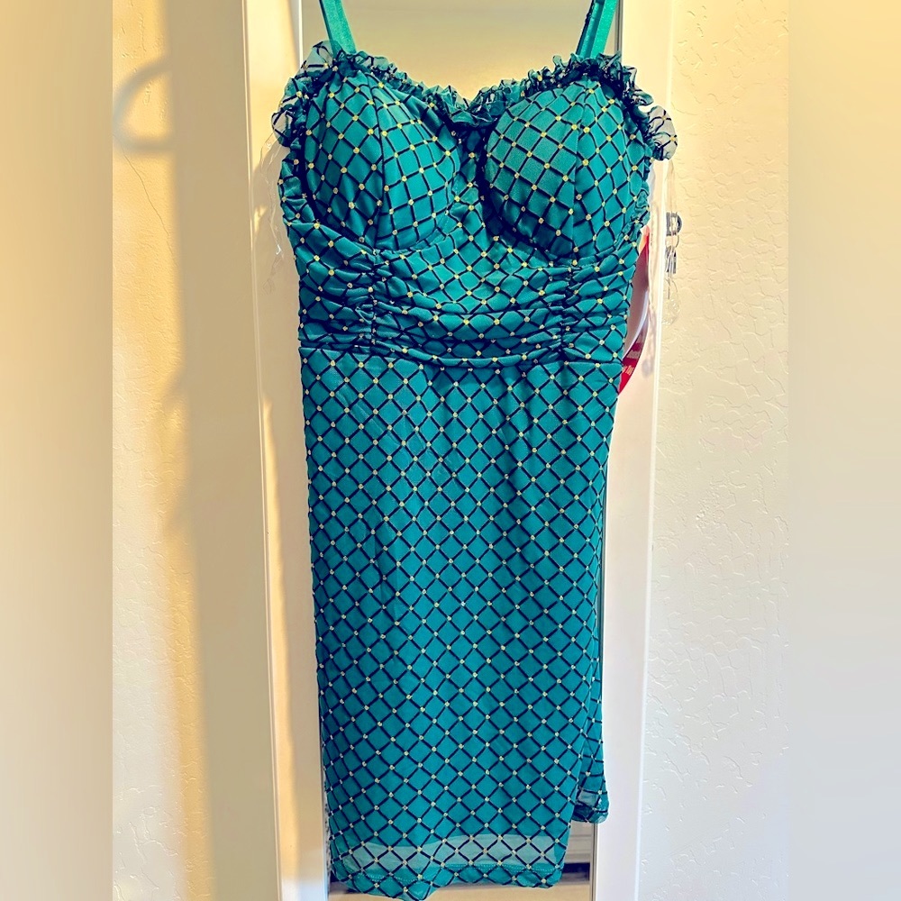 NEW jade gold black HOLIDAYS cocktail dress lining adjust straps